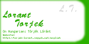 lorant torjek business card